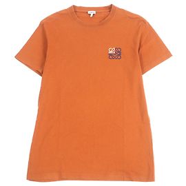 Camiseta de algodón con bordado Anagram Loewe Castaño