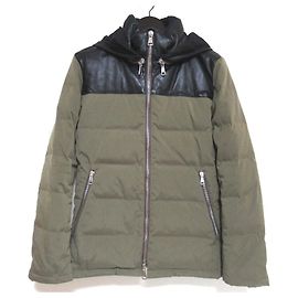 Autre Marque wjk Lamb Leather Down Jacket Black Green Khaki