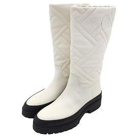 Hermès Hermes FUJI Leather Long Boots White