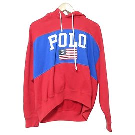 Oversized Kapuzenpullover von Polo Ralph Lauren Rot Blau