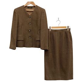 Autre Marque DAKS Herringbone No Collar Setup Brown
