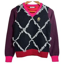 Autre Marque Strickpullover mit V-Ausschnitt Diamond Mane von MARK & LONA Schwarz Pink Rot