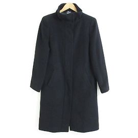 Versace Classic Angora Blend Long Coat Black