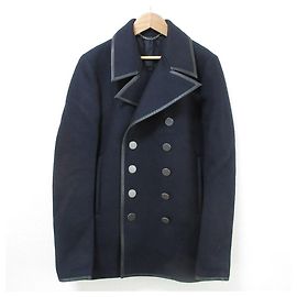 Valentino P Coat Wool Coat Blue Navy blue