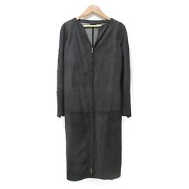 Loewe Suede Long Coat Brown Dark grey