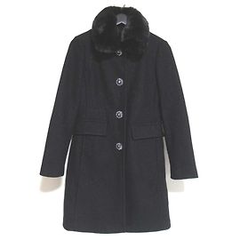 Kate Spade Bijou Button Wool Coat Black