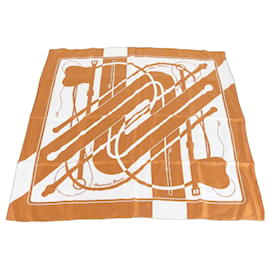 Sciarpa Hermès Carré 90 Clic Clac Marrone