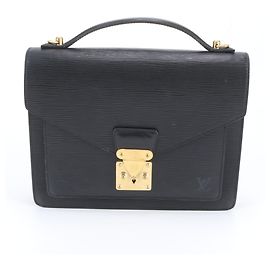 Sac à main en cuir Epi Monceau Louis Vuitton Noir