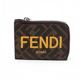 Fendi Zucca Roma Coin Case Brown