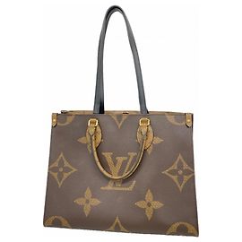 Borsa tote OnTheGo MM Monogram Gigante Inverso Louis Vuitton Marrone