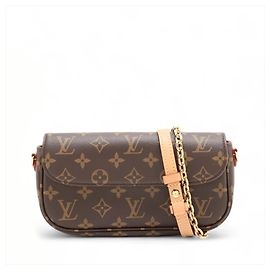 Bolsa de Ombro 2 em 1 Louis Vuitton Monogram Wallet on Chain Ivy Marrom