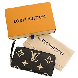 Carteira Zippy Bicolor Monogram Empreinte Louis Vuitton Preto Bege