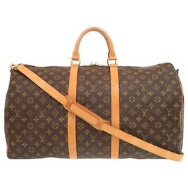 Sac Boston Keepall Bandoulière 55 Monogram Louis Vuitton Marron Monogramme