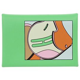 Monedero Calvi Duo en cuero Swift de Hermès Verde Verde claro
