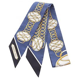 Sciarpa Profilo Lift Twilly di Hermès Multicolore Blu navy