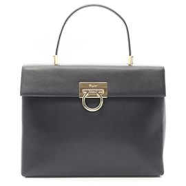 Salvatore Ferragamo Gancini Handbag Black