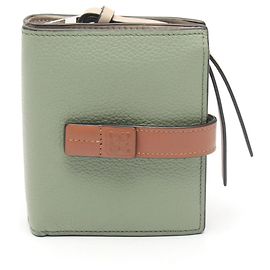 Loewe Anagram Compact Zip Wallet Brown Green