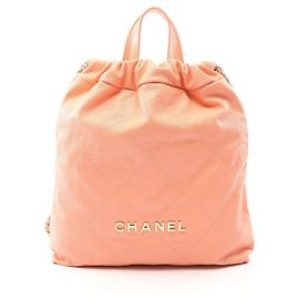 Chanel 22 Large Backpack/Handbag Orange