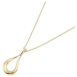 Collier en forme de goutte d'eau Tiffany & Co. en or jaune 18K Doré