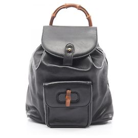 Gucci Bamboo Backpack/Handbag Black