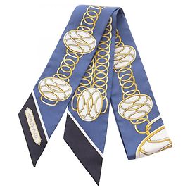Lenço Perfil Lift Twilly Hermès Multicor Azul marinho