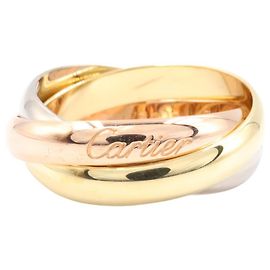 Anello Trinity Cartier in oro giallo bianco e rosa Argento D'oro