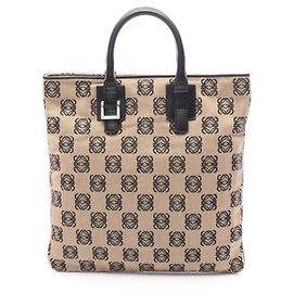 Loewe Anagram Tote Bag Black Beige
