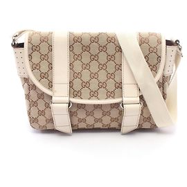 Bolso de mano/shoulder Gucci GG Imprimé Castaño Beige Crudo