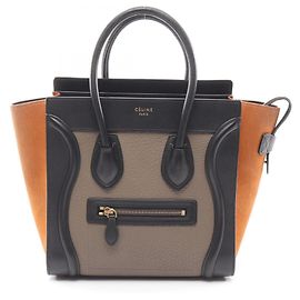 Céline Borsa Tote Micro Shopper Celine Luggage Marrone Nero