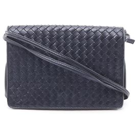 Borsa a Spalla Intrecciato Bottega Veneta Blu navy