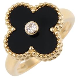 Anello Van Cleef & Arpels Vintage Alhambra Onyx 1PD Nero D'oro Altro
