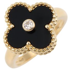 Van Cleef & Arpels Vintage Alhambra Onyx 1PD Ring Black Golden Other
