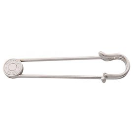 Broche en forme de épingle de sûreté Hermès Sellier Argenté