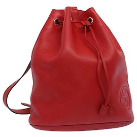 Mochila de cuerda de cuero Gucci Soho grande Roja