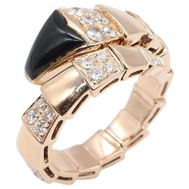 Bulgari Anello Bvlgari Serpenti in Onice e Diamanti Nero D'oro Altro