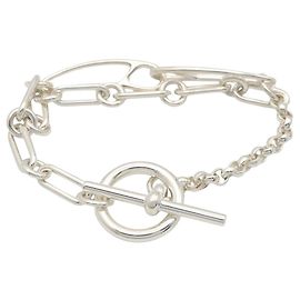 Hermès Pulseira Charm Chaine d'Ancre Punk Hermes Prata