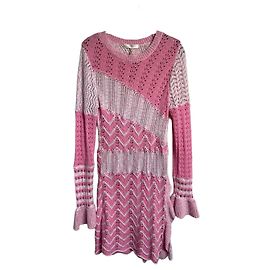LoveShackFancy Robe Mini Tricot Kaelyn Rose Amor L Rose