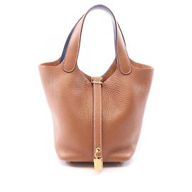 Bolsa Hermès Picotin Lock PM Eclat Marrom