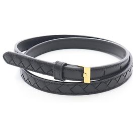 Cinto de couro Intrecciato da Bottega Veneta Preto