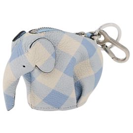 LOEWE Porte-clés Éléphant Cuir Bleu Clair Auth 178998SAM Bleu clair
