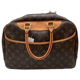 Louis Vuitton Deauville Handbag Monogram Canvas 34 Brown