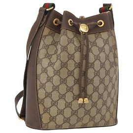 Gucci Borsa Sherry Line GG Supreme Web in PVC beige e oro 164 02 034 Auth 177007 Beige D'oro