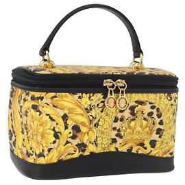 Borsa a mano VERSACE Vanity in pelle PVC giallo oro Auth 177928 D'oro Giallo