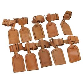 Etichetta nome in pelle LOUIS VUITTON Powanie 10 set Beige LV Auth 167218 Beige
