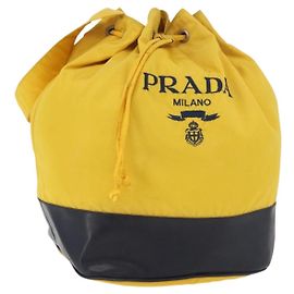 Borsa a Spalla PRADA in Nylon Giallo Argento Autentica bs34799A Argento Giallo