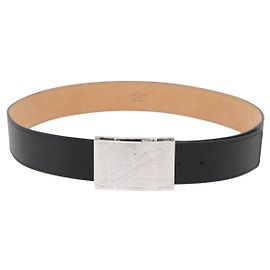 LOUIS VUITTON Gürtel Leder 45,7" Schwarz LV Auth BA12472A Schwarz