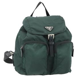 PRADA Rucksack aus Nylon grün silber authentisch 177517 Silber Grün
