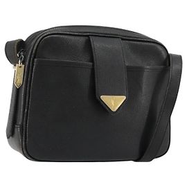 SAINT LAURENT Borsa a Spalla Pelle Nera Oro Auth 177530 Nero D'oro