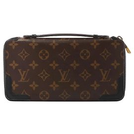 Louis Vuitton Macassar Daily Organizer Monogram Wallet Brown x Black M60679 Brown