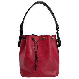 Borsa Louis Vuitton Petite Noe Epi Rosso e Nero Nero Rosso